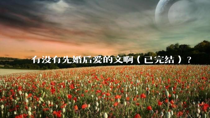 有没有先婚后爱的文啊（已完结）?